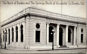 Vtg 1910s Bank of Eureka Savings Bank of Humboldt County California CA Postcard