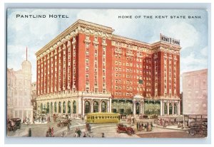 c1910s Pantland Hotel Kent State Bank. Postcard F117E