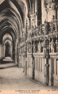 Vintage Postcard Cathedrale De Chartres Tour Du Choeur Parish Church France