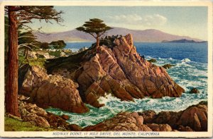 Vtg Midway Point 17 Mile Drive Del Monte California CA Postcard