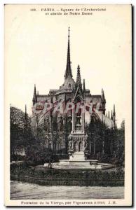 Paris Postcard Old Square of & # 39archeveche and apse of Notre Dame