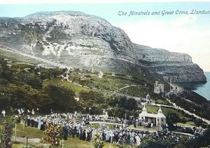 The Minstrels & Great Orme Llandudno North Wales Early Colour Vintage Postcard