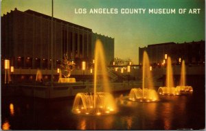 Vtg 1960s Los Angeles County Museum of Art Fountains California CA Postcard