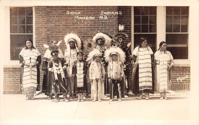 Mandan North Dakota Sioux Indians Native American Real Photo Postcard AA69143