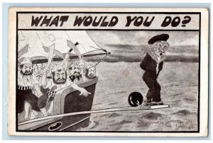 1915 What Would You Do Pirates Ball Chain Fort Smith Arkansan AR Posted Postcard