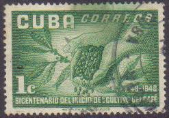 Cuba 1952 1c Green Coffee Cultivation VGU