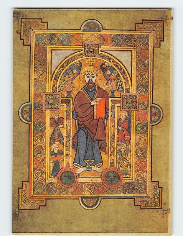 Postcard Portrait of Christ, Book of Kells, Trinity College, Dublin, Ireland
