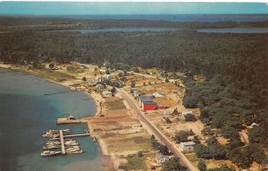 Port St. James Michigan Air View Of Harbor & Business District, PC U23045