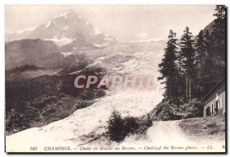Old Postcard Chatel Chamonix Glacier Bossons