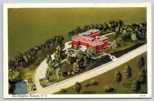 Vintage Postcard Aerial View Rex Hospital Building Field Raleigh North Carolina