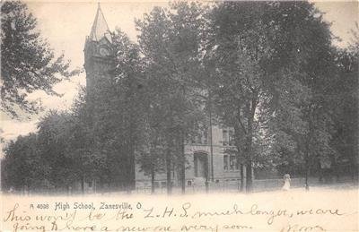 High School - ZANESVILLE, OH - Ohio Vintage UDB Postcard 1906 