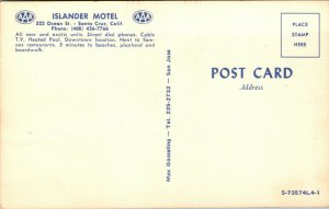 Vtg 1950 Islander Motel Multiview Ocean Street Santa Cruz California CA Postcard