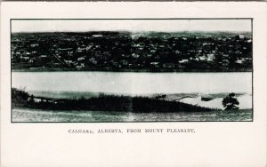 Calgary Alberta from Mount Pleasant AB Multiview Unused Litho Postcard H37