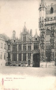 Vintage Postcard 1900's Bruges Maison Du France Library Of Congress France