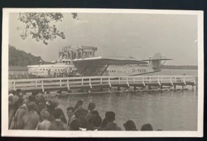 Mint Dornier DOX Giant Seaplane Real Picture Postcard 12 Motors Airplane Parked