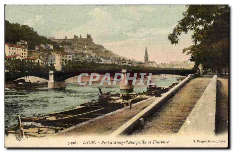 Lyon - d & # 39Ainay Pont l & # 39Antiquaille and Fourviere - Old Postcard