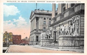 State Capitol, Showing Barnard Statures - Harrisburg, Pennsylvania PA  