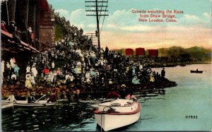 PC Crowds Watching The Race from Draw Bridge in New London, Connecticut~134026