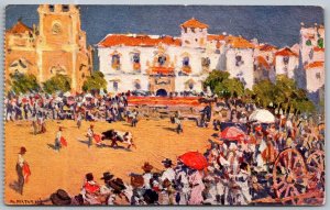 Spain 1920s M. Bertuchi Artist Signed Postcard Bullfight