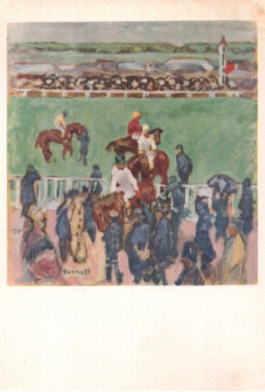 Pierre Bonnard The Races Les Courses Horse Race Vintage Painting Postcard