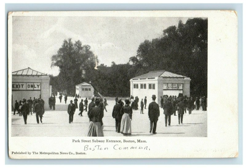 c.1910 Park Street Subway Station Entrance, Boston, Mass Vintage Postcard P56 