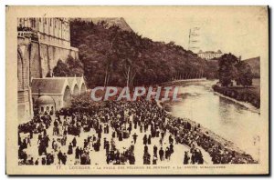 Old Postcard Lourdes The crowd of pilgrims going to the miraculous grotto