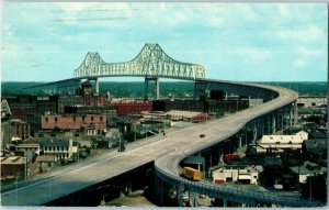 The Greater New Orleans Bridge Louisiana Postcard 1961