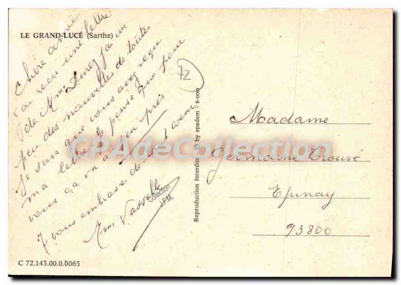 Modern Postcard Grand Luce Sarthe