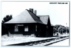 c1955 C&NW Traer Iowa Railroad Vintage Train Depot Station RPPC Photo Postcard