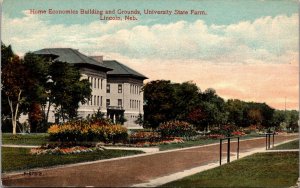 Postcard Home Economics Building Grounds, University State Farm Lincoln NE JW3