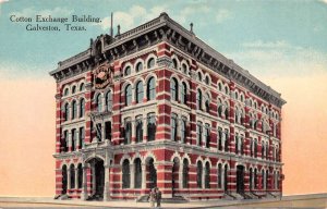 Galveston Texas Cotton Exchange building, Color Lithograph Vintage PC U8956