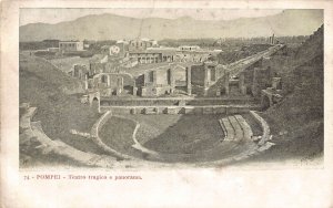 A012 Italy Pompei Teatro tragico e panorama vintage postcard