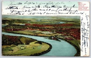 1908 Chattanooga Tennessee From Point Lookout Bird's Eye View Posted Postcard