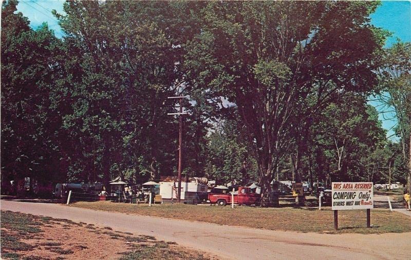 Bowling Green KY~Beech Bend Park Camp Grounds~Camping ONLY Sign~1950s Postcard 