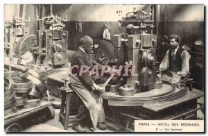 Old Postcard Paris Hotel Mint coins A mill