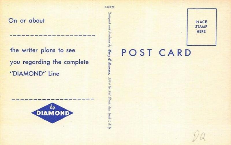 Garwood NJ Diamond Expansion Bolt Company Advertising Linen Postcard