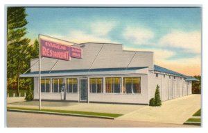 PASCAGOULA MS  Roadside EVANGELINE RESTAURANT  c1940s Linen Postcard