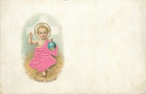 Embossed silk material novelty Easter greetings postcard Hungary 1900s