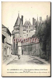 Old Postcard Langeais Tower & # 39angle du Chateau