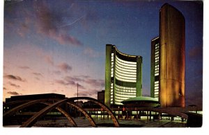 Night Illumination City Hall, Nathan Philip Square, Toronto, Ontario, Used 1968