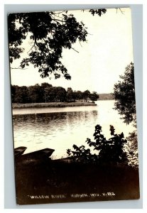 Vintage 1920's RPPC Postcard - Willow River Row Boats Hudson Wisconsin