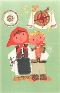 Romania illustration by Clelia Ottine romanian folk & traditions postcards lot 