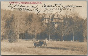 POMPTON LAKE NJ CEDAR CLIFF ANTIQUE REAL PHOTO POSTCARD RPPC