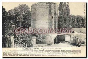 Old Postcard Villeneuve Sur Yonne The Big Tower Before Its reconstruction