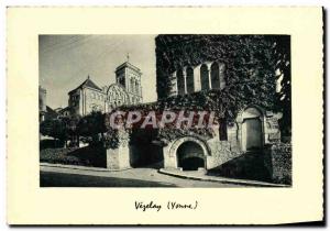 Old Postcard Vezelay Basilica de la Madeleine and the house Romane
