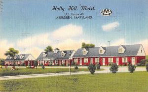 Aberdeen Maryland Holly Hill Motel Antique Postcard (J37593)