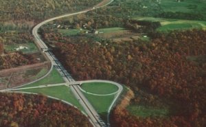 Vintage Birds eye Pennsylvania Turnpike Lebanon Lancaster postcard C682 