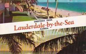 Florida Greetings From Lauderdale by The Sea Beach Scene