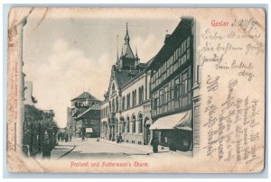 Goslar Germany Postcard Post office and Achtermann's Tower c1905 Antique