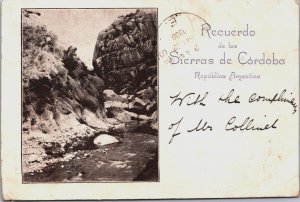 Argentina Recuerdo de las Sierras de Cordoba Vintage Postcard C153